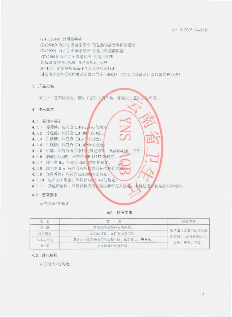 Q/LJX 0005S-2015 标准预览