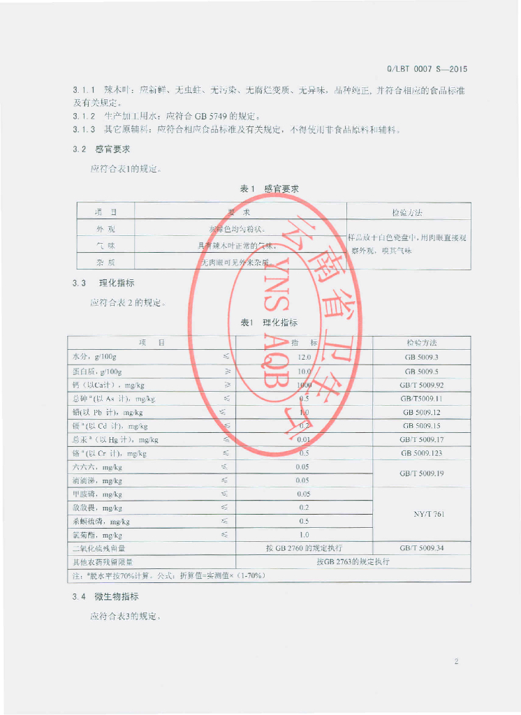 Q/LBT 0007S-2015 标准预览