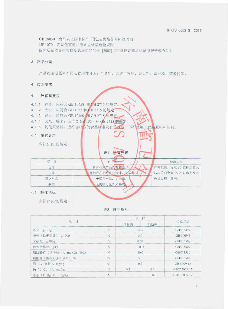Q/KYJ 0002S-2015 标准预览