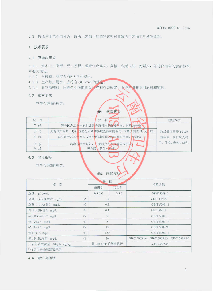 Q/YYD 0002S-2015 标准预览