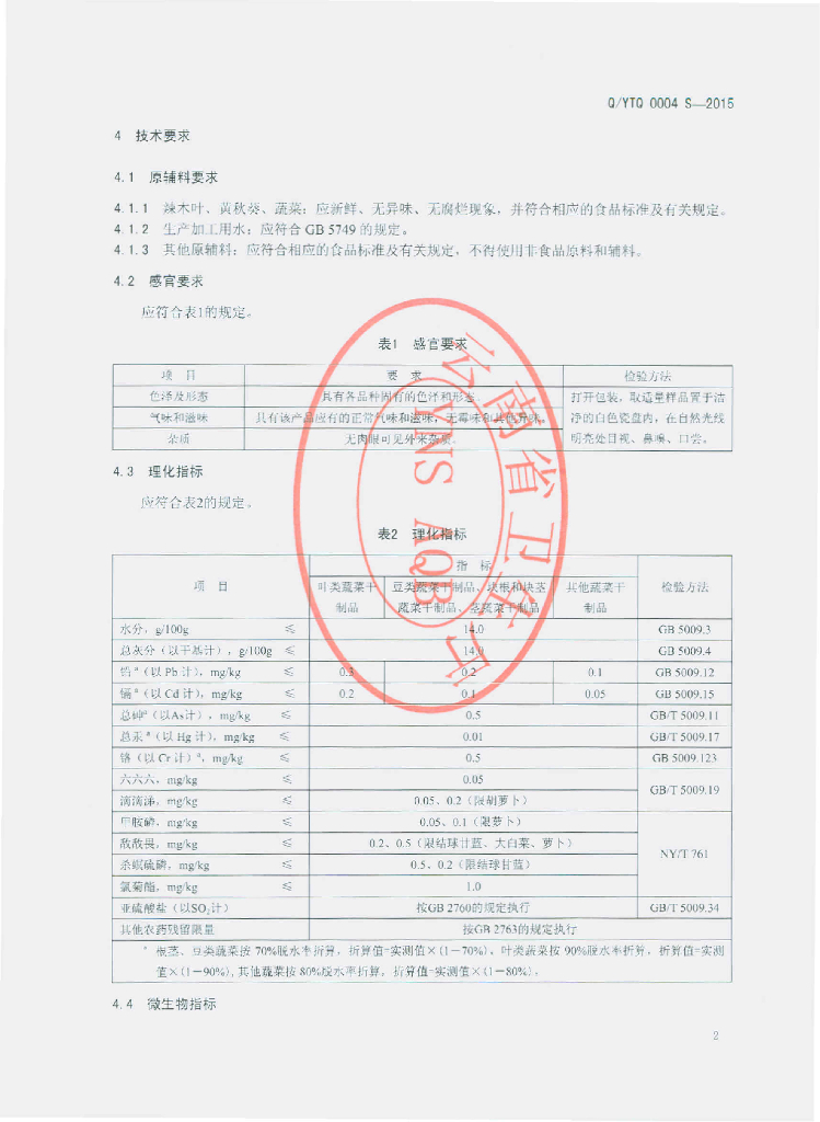 Q/YTQ 0004S-2015 标准预览