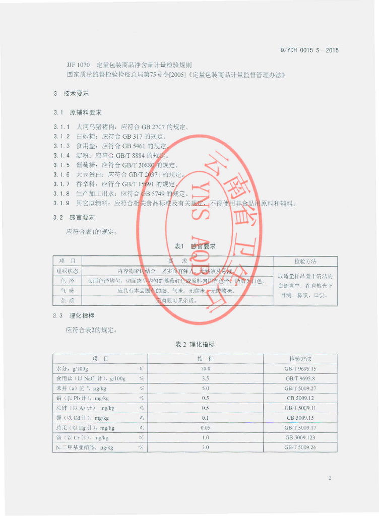 Q/YDH 0015S-2015 标准预览