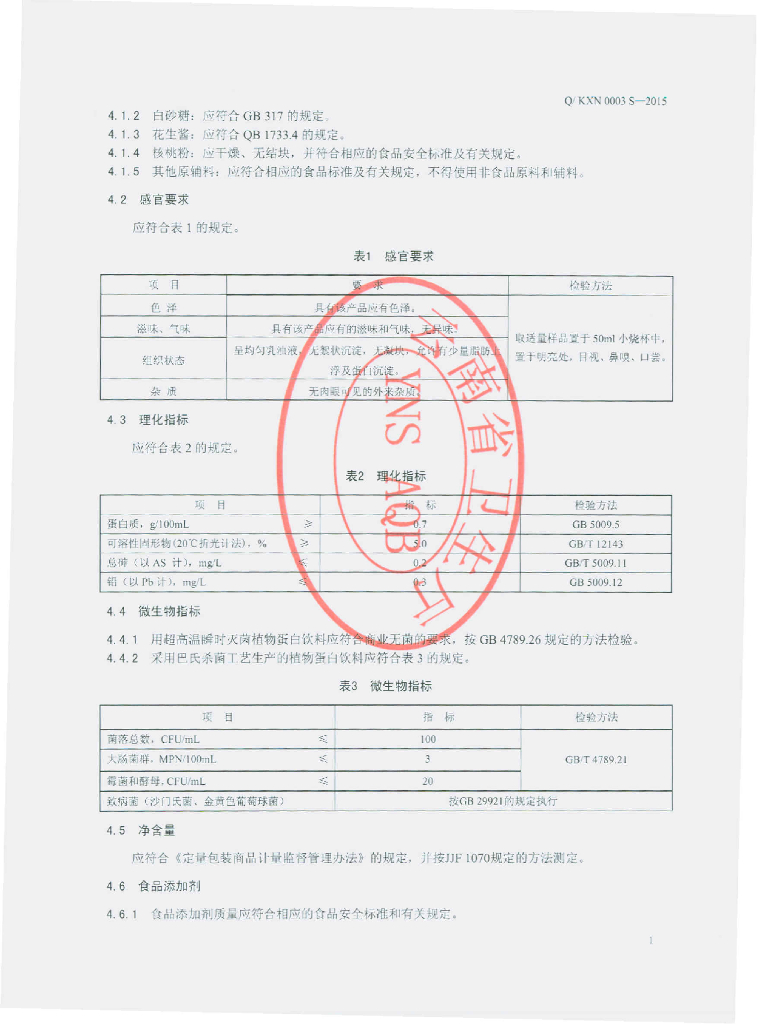 Q/KXN 0003S-2015 标准预览