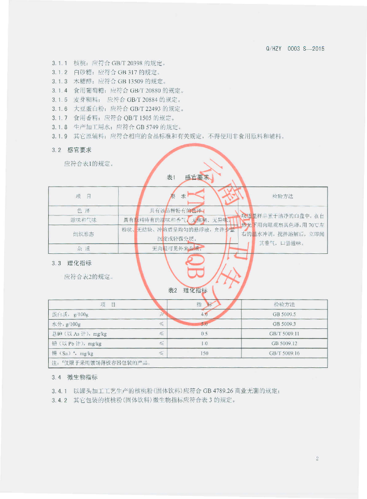 Q/HZY 0003S-2015 标准预览