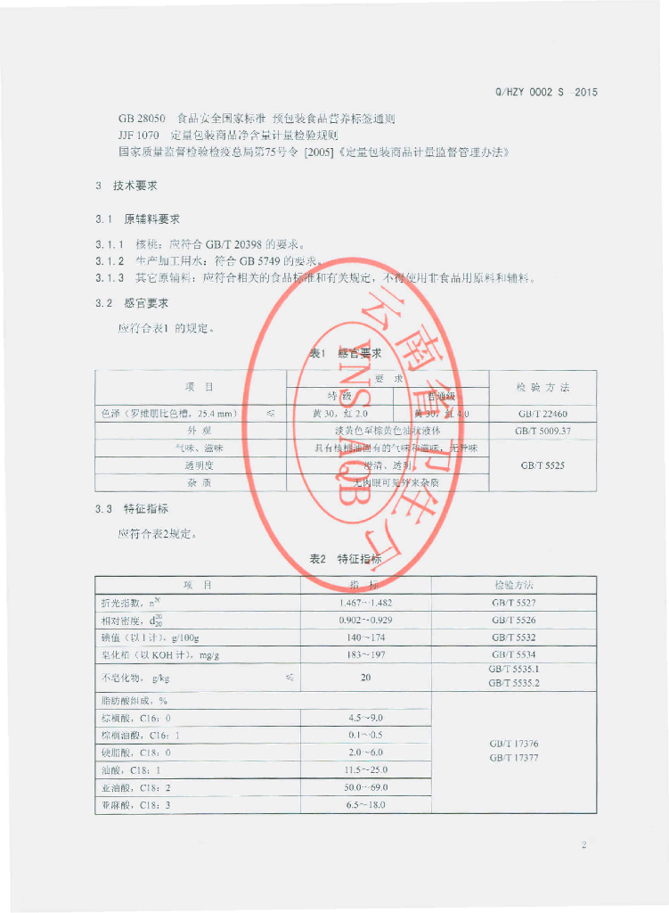 Q/HZY 0002S-2015 标准预览