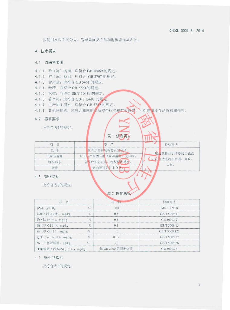 Q/KQL 0001S-2014 标准预览