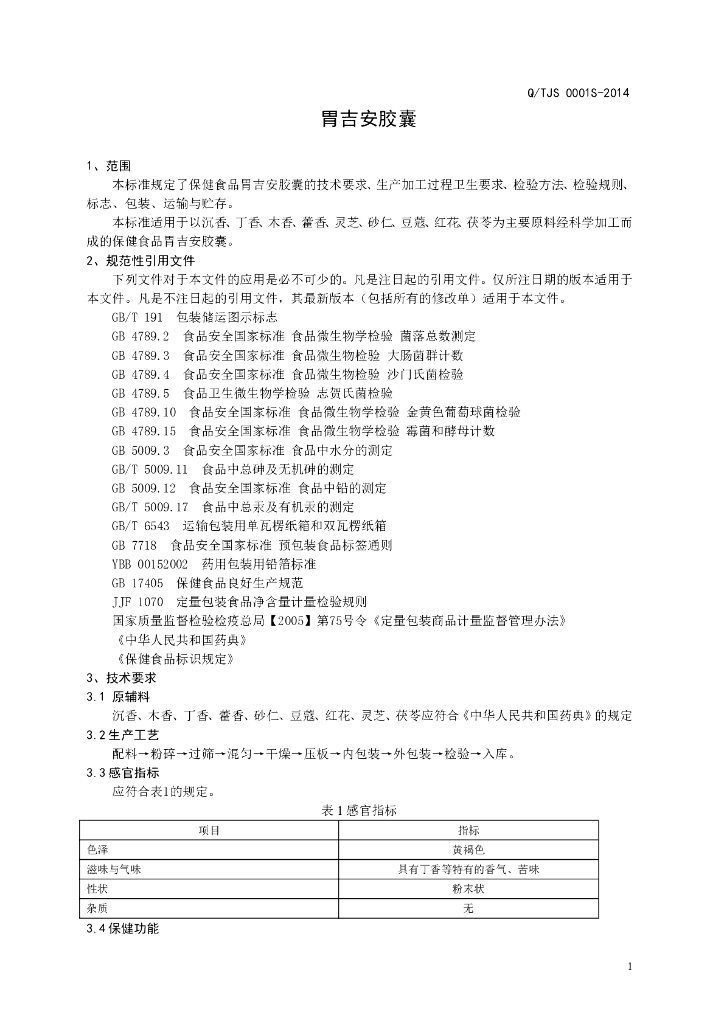 Q/TJS 0001S-2014 标准预览