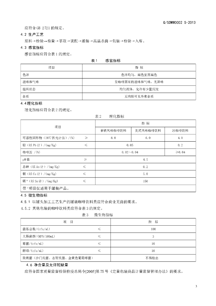 Q/SDWW 0002S-2013 标准预览