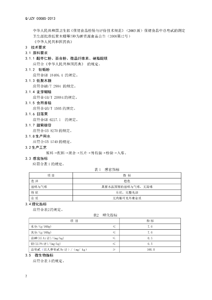 Q/JZY 0008S-2013 标准预览