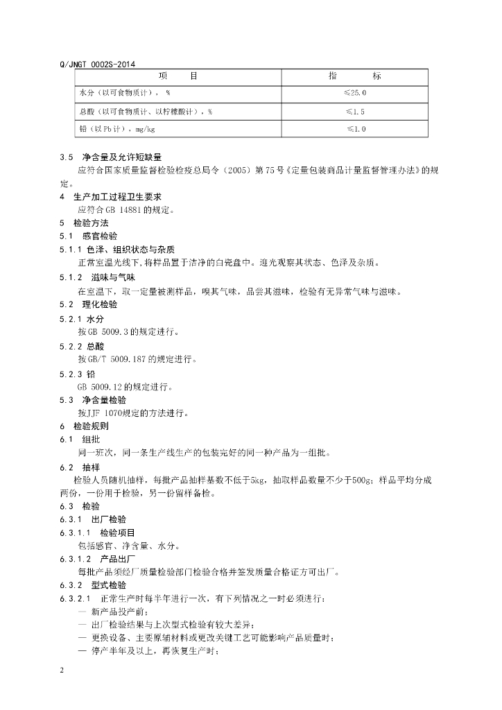 Q/JNGT 0002S-2014 标准预览