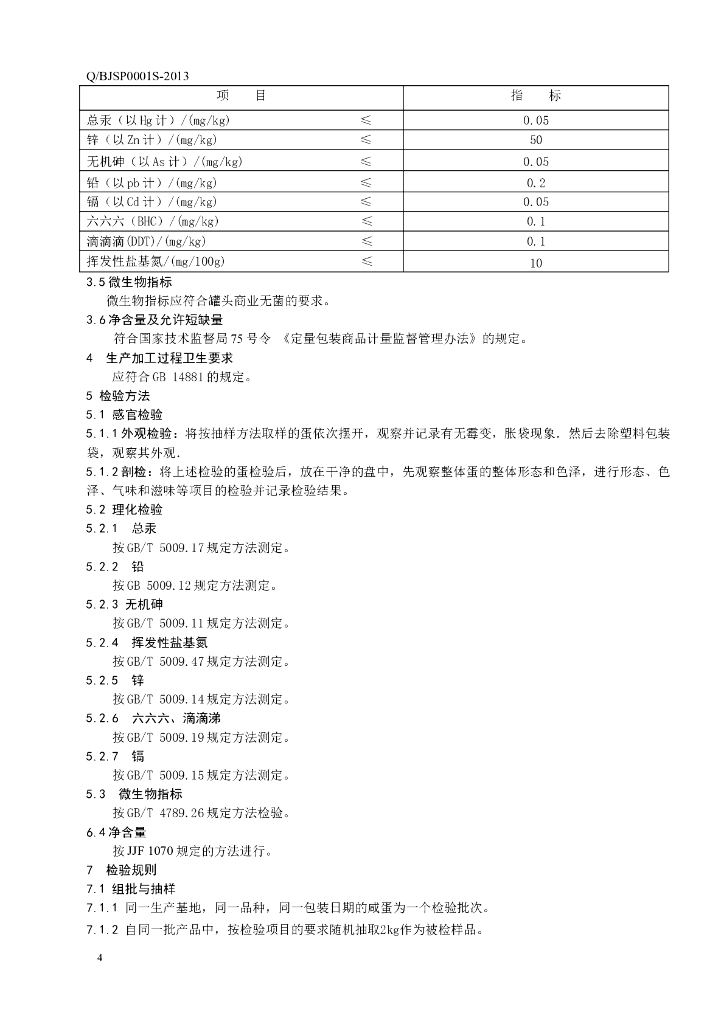 Q/BJSP 0001S-2013 标准预览