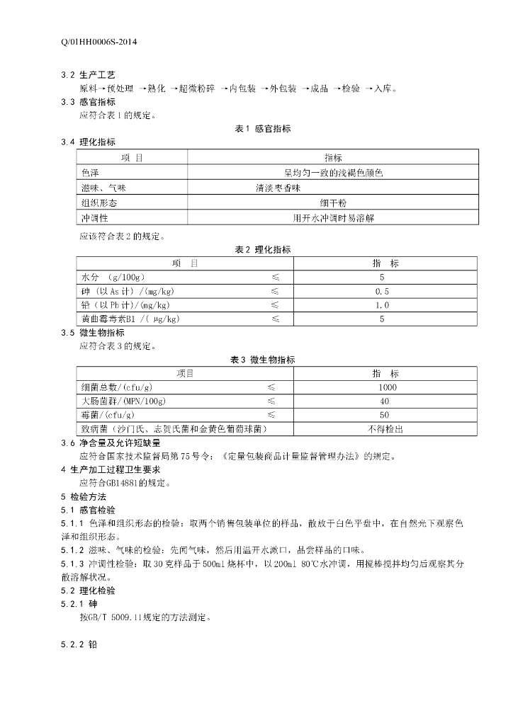 Q/01HH 0006S-2014 标准预览