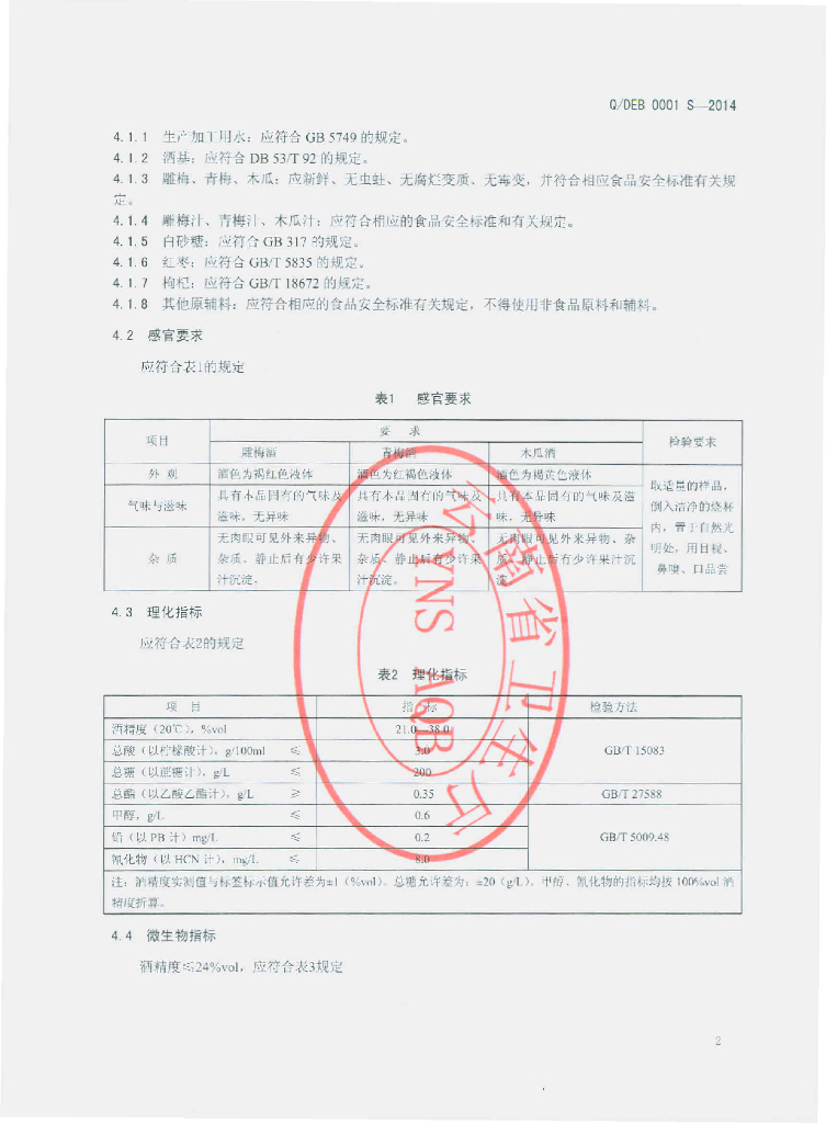 Q/DEB 0001S-2014 标准预览
