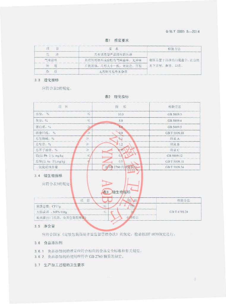 Q/BLY 0005S-2014 标准预览