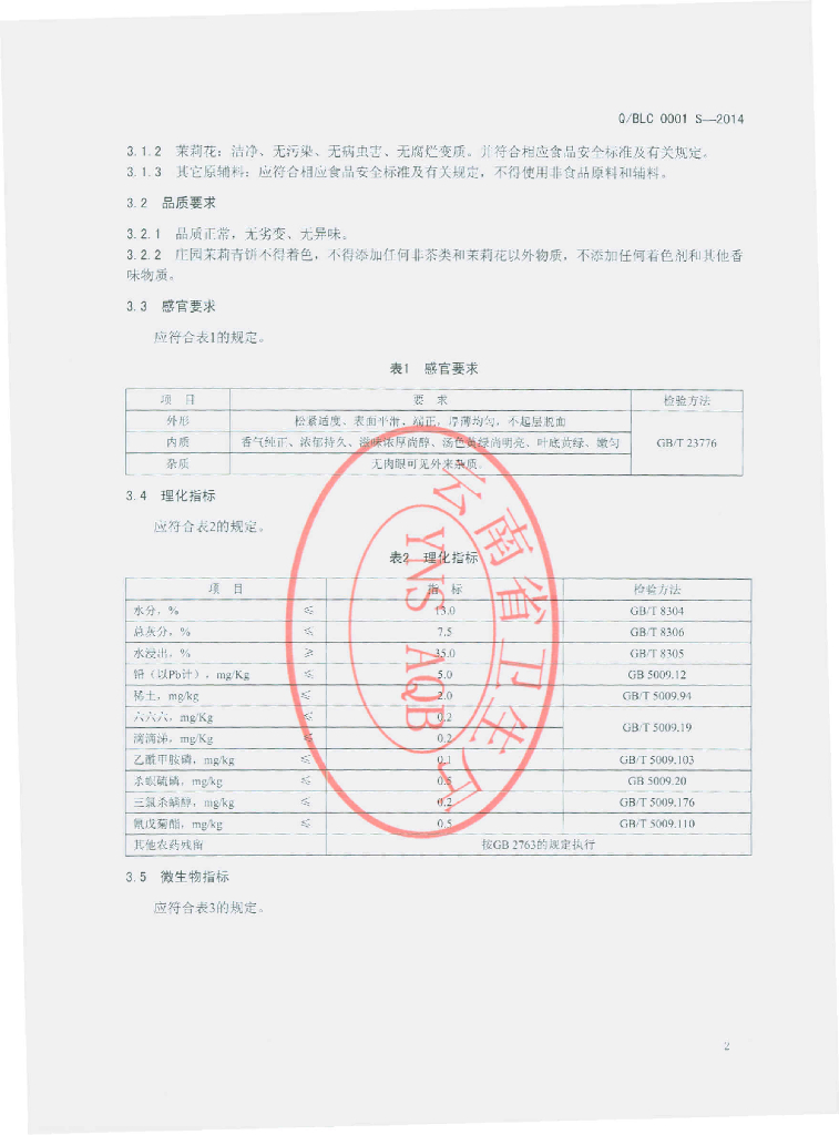 Q/BLC 0001S-2014 标准预览