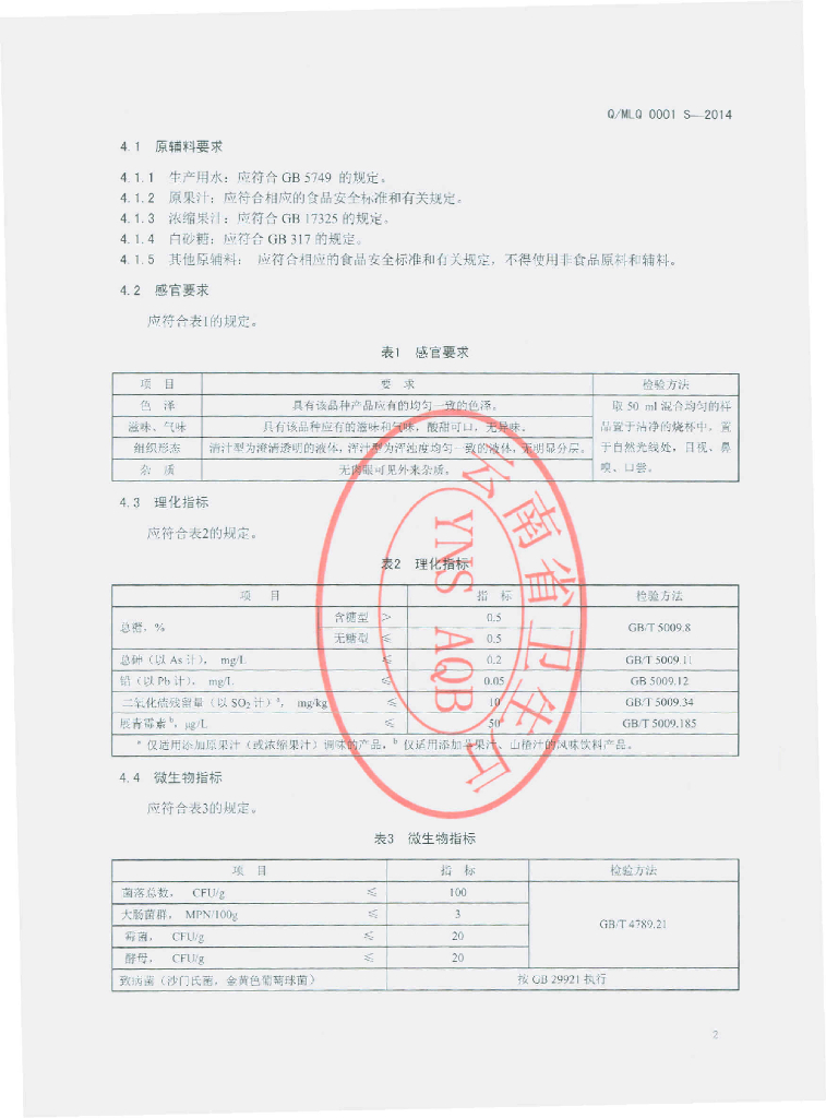 Q/MLQ 0001S-2014 标准预览