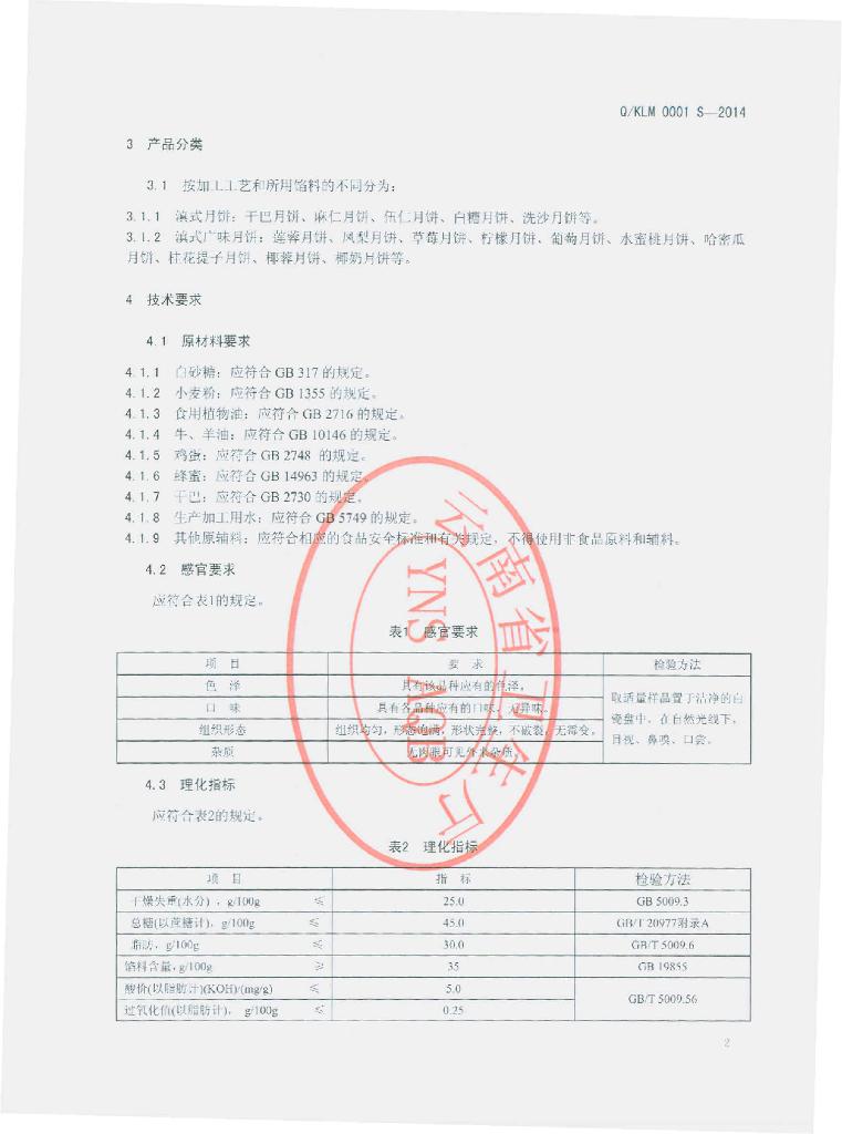 Q/KLM 0001S-2014 标准预览