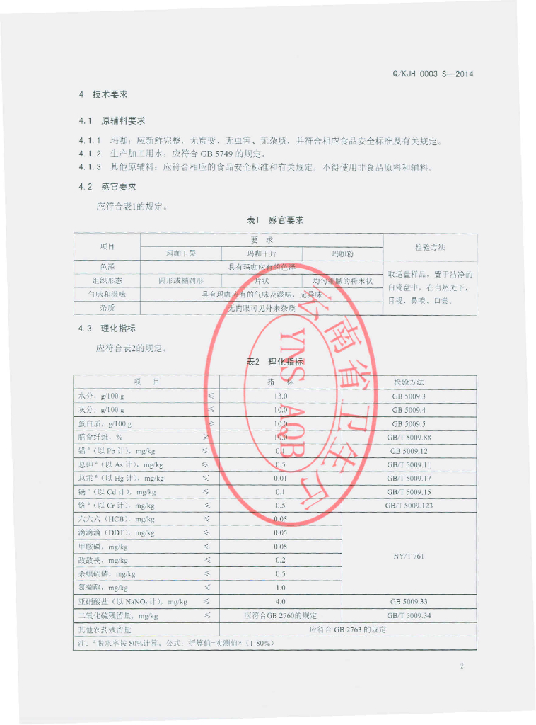 Q/KJH 0003S-2014 标准预览