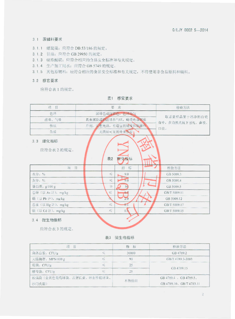 Q/LJY 0002S-2014 标准预览