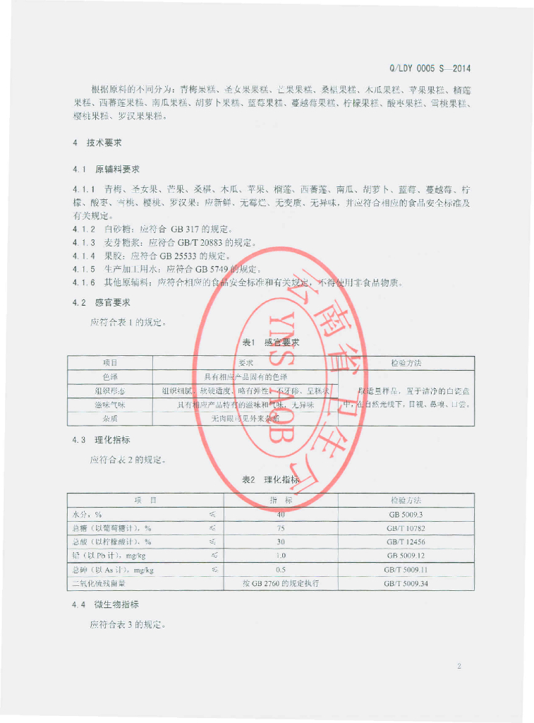 Q/LDY 0005S-2014 标准预览