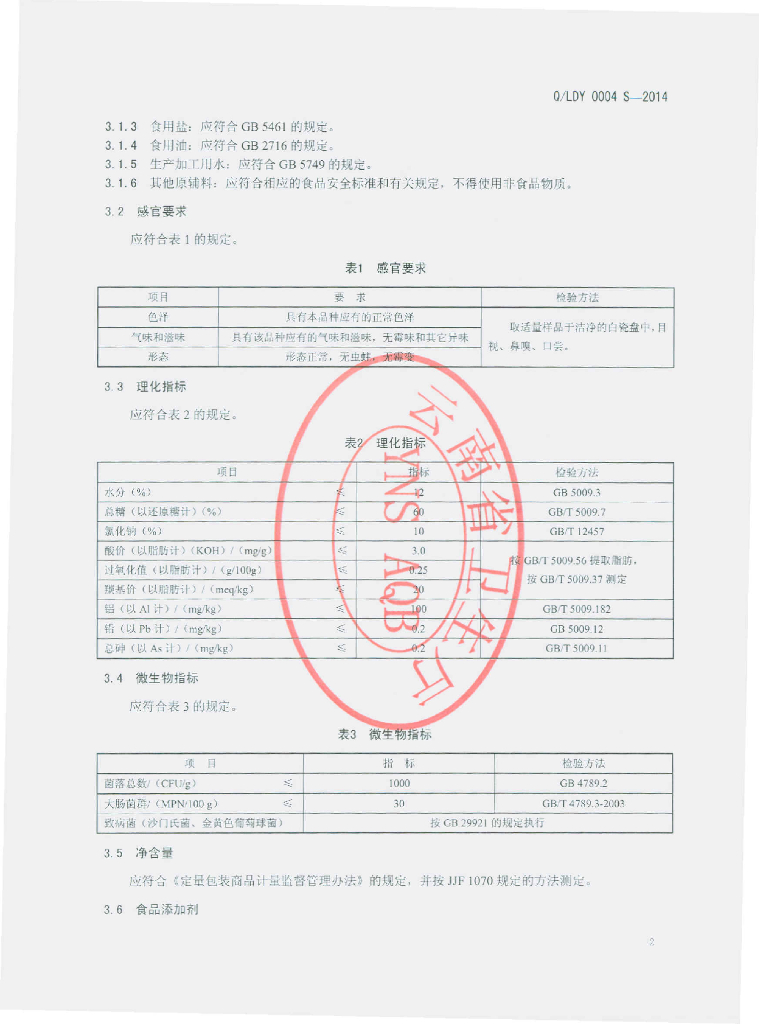 Q/LDY 0004S-2014 标准预览