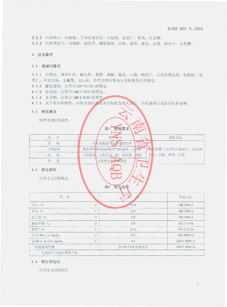 Q/KSZ 0001S-2014 标准预览