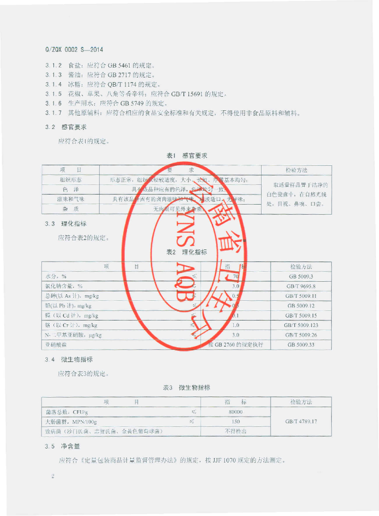 Q/ZQX 0002S-2014 标准预览