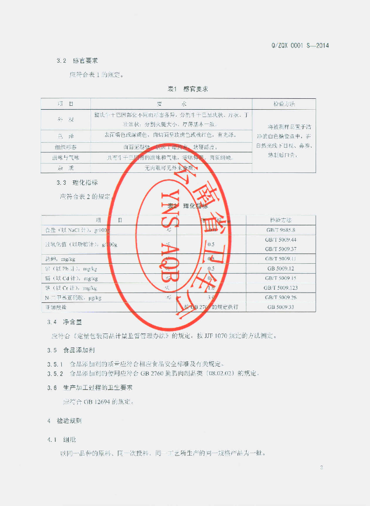 Q/ZQX 0001S-2014 标准预览