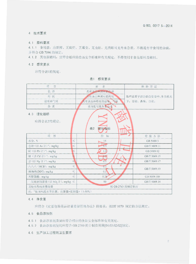 Q/BCL 0017S-2014 标准预览