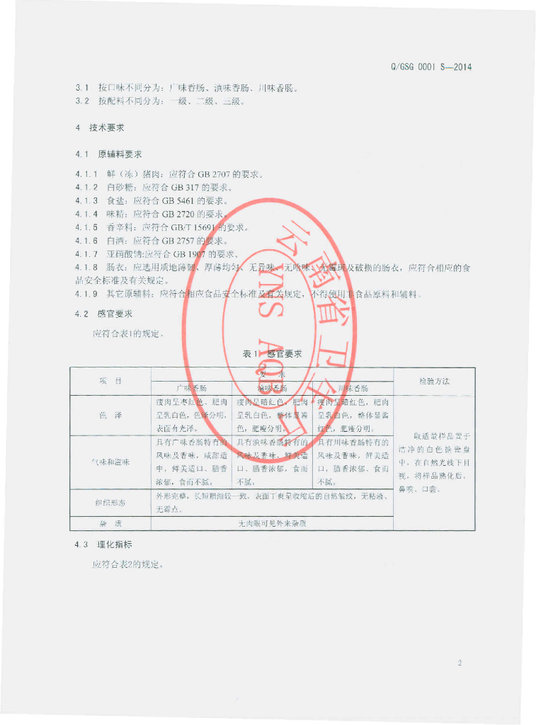 Q/GSG 0001S-2014 标准预览