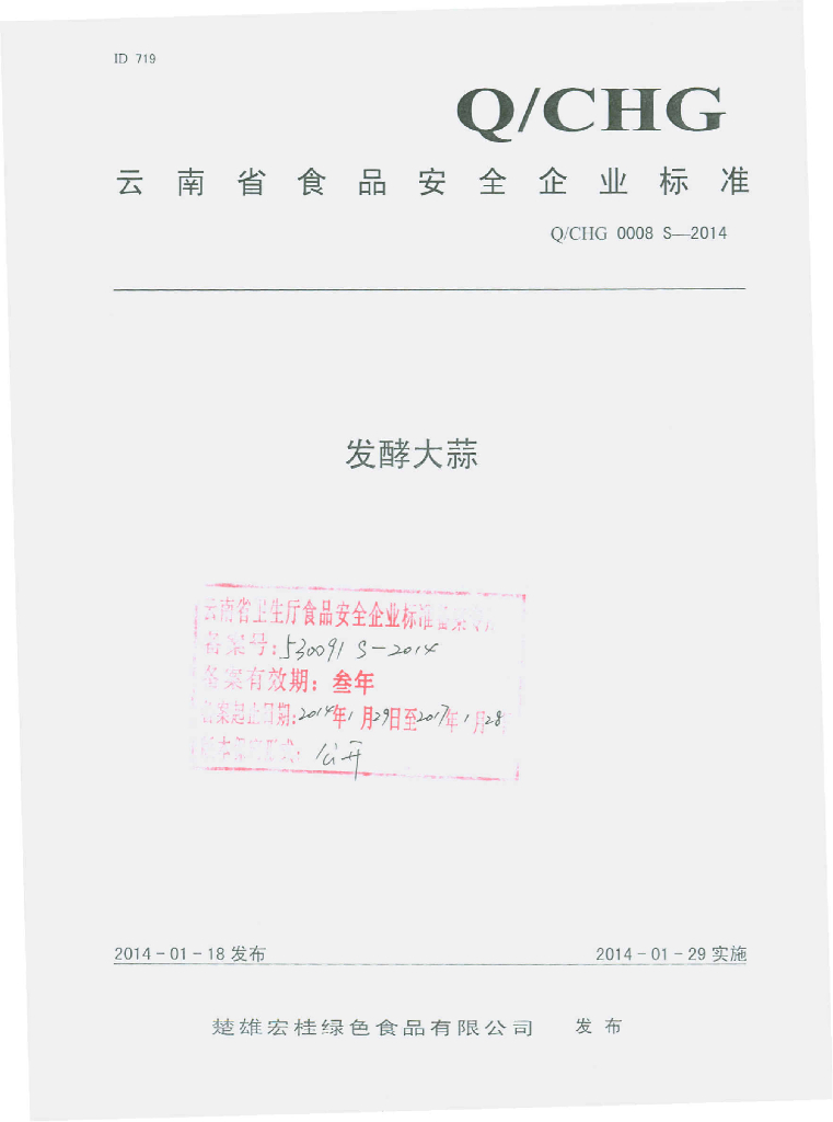 Q/CHG 0008S-2014 标准预览
