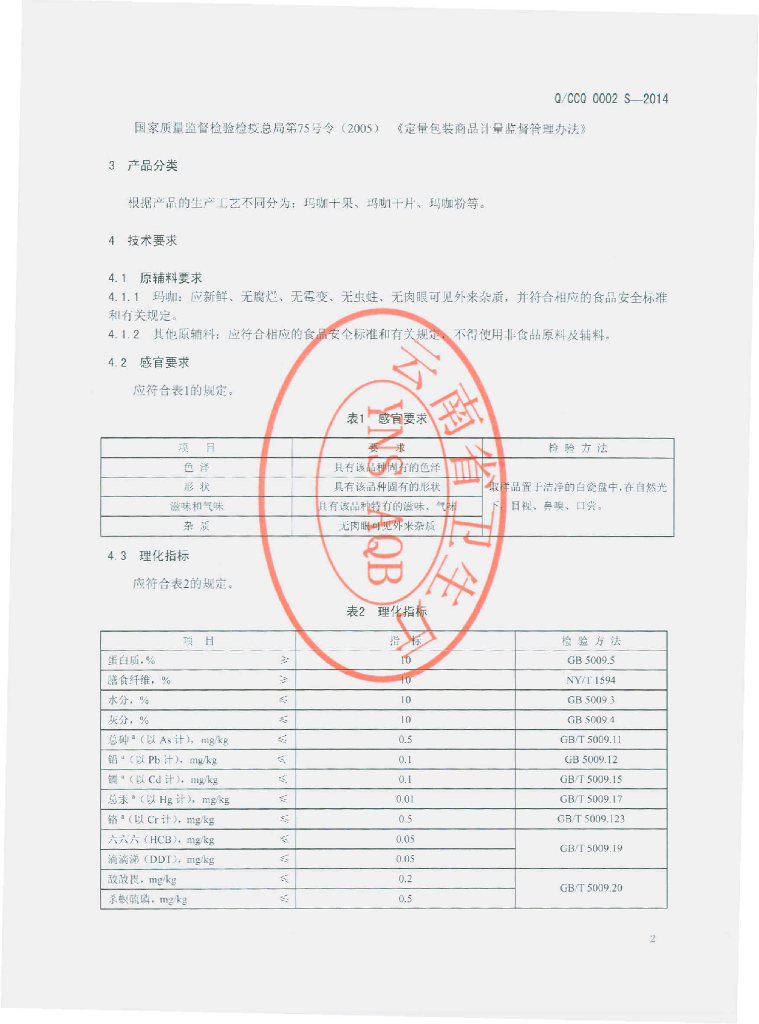 Q/CCQ 0002S-2014 标准预览