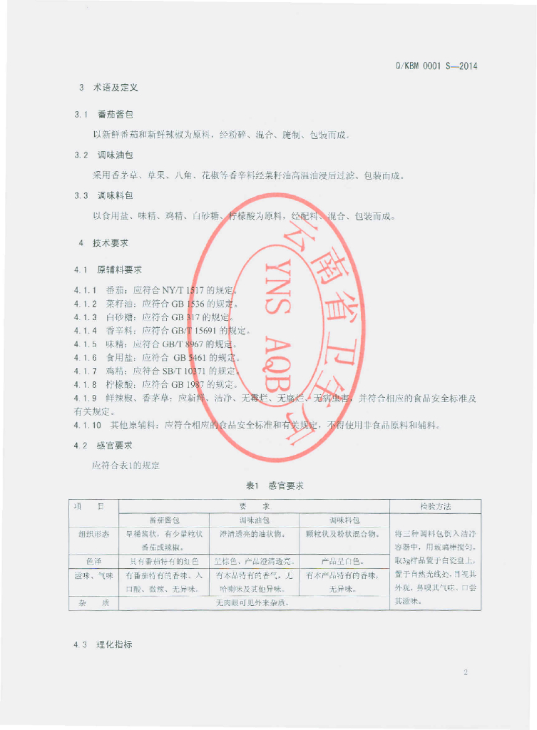 Q/KBM 0001S-2014 标准预览