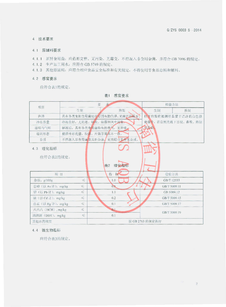 Q/ZYS 0003S-2014 标准预览