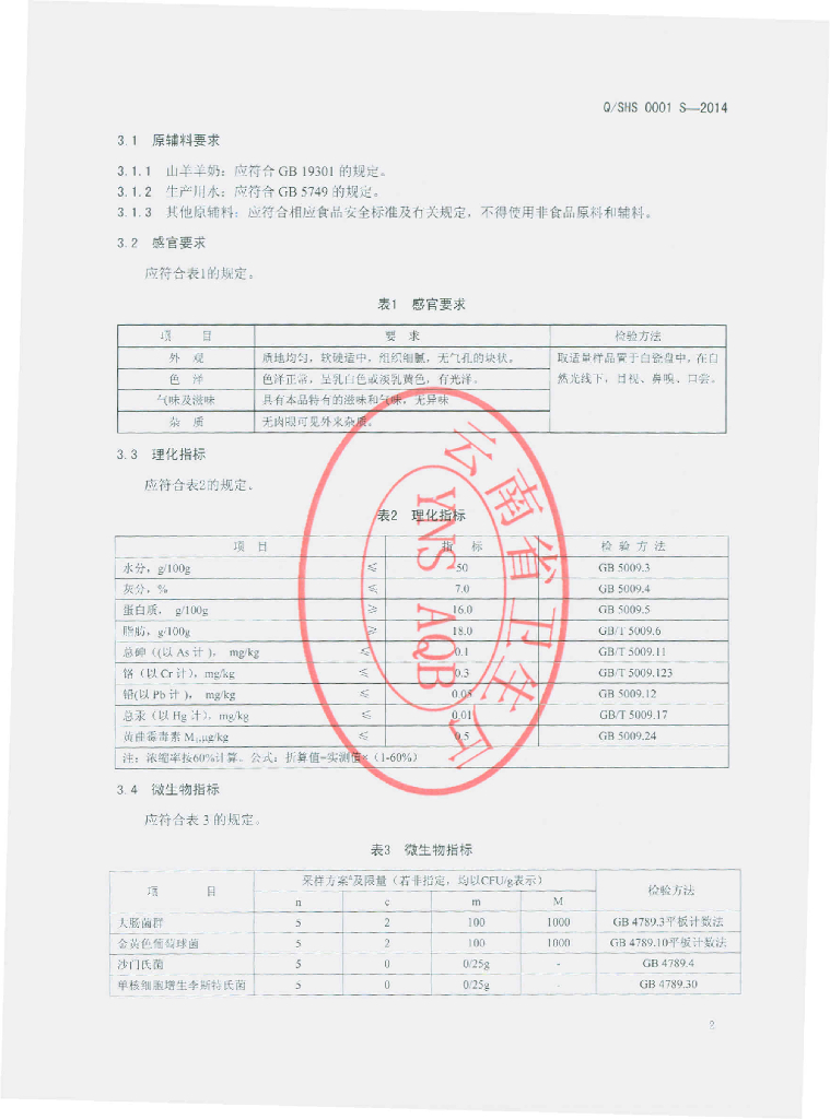 Q/SHS 0001S-2014 标准预览