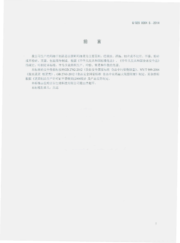 Q/GES 0004S-2014 标准预览