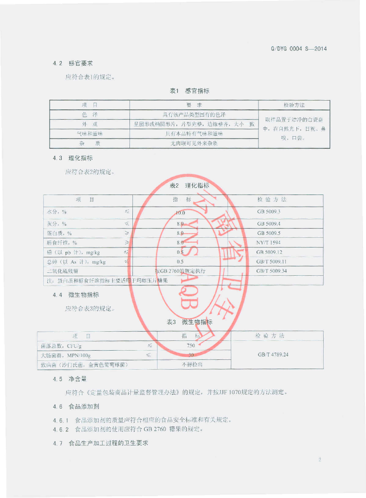 Q/DYG 0004S-2014 标准预览