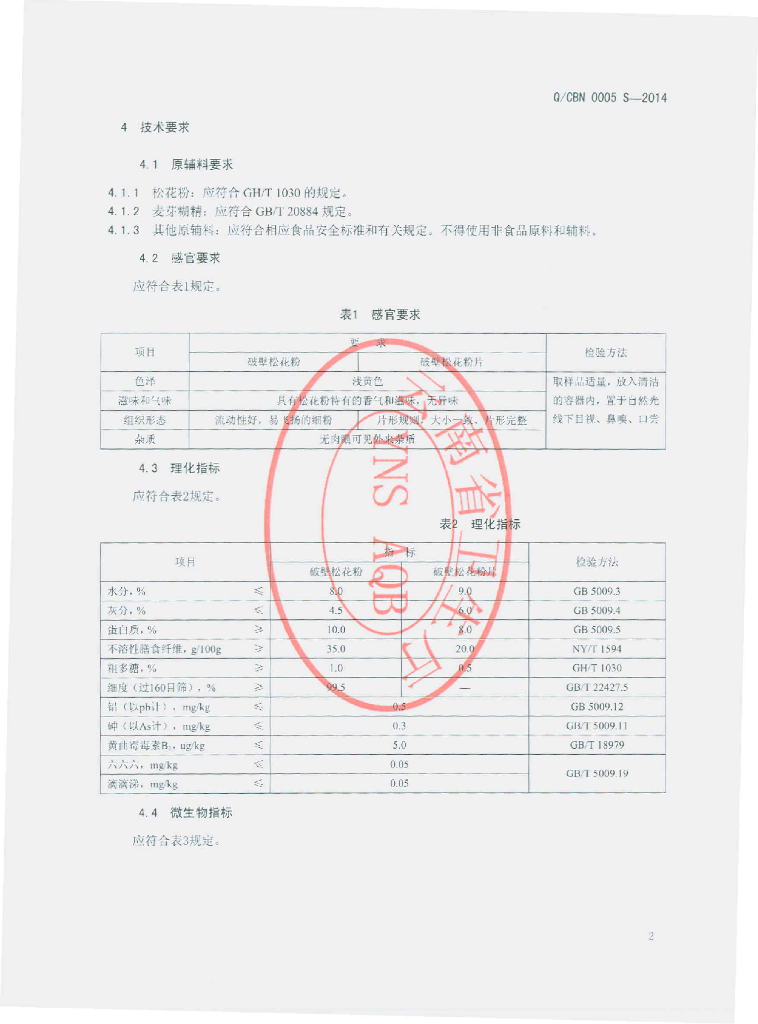 Q/CBN 0005S-2014 标准预览
