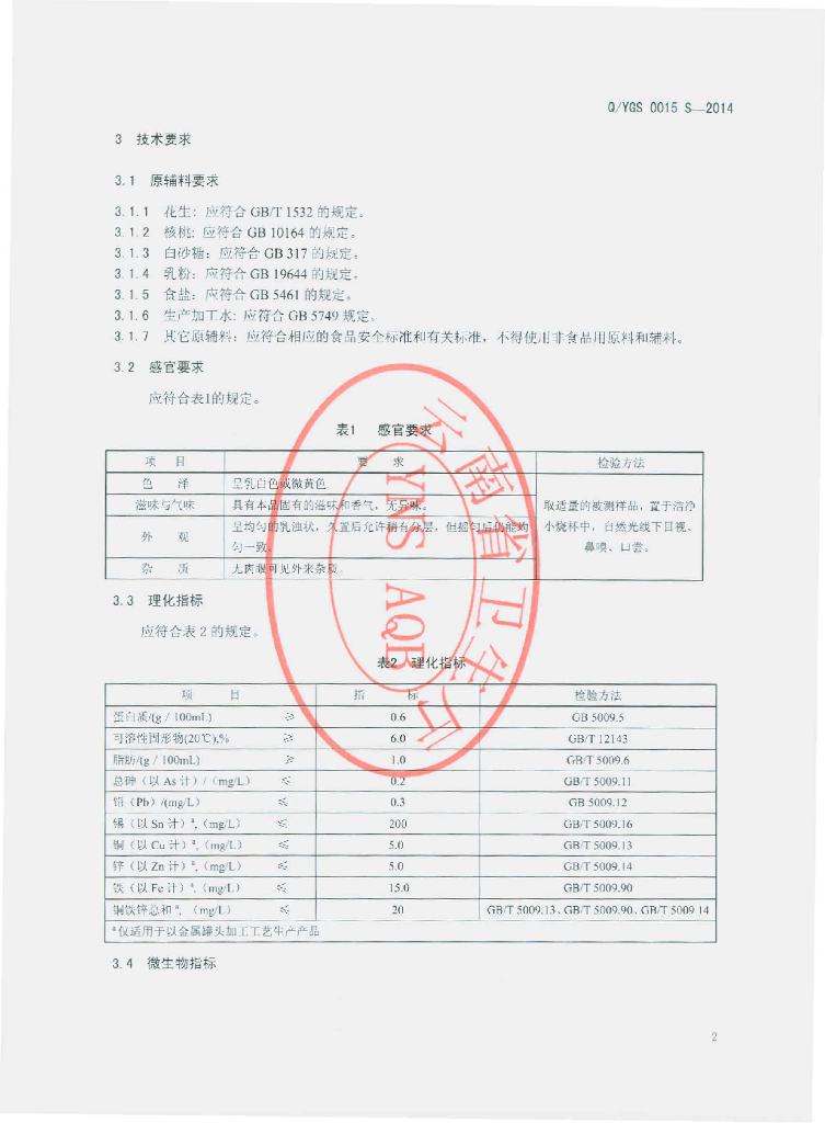 Q/YGS 0015S-2014 标准预览