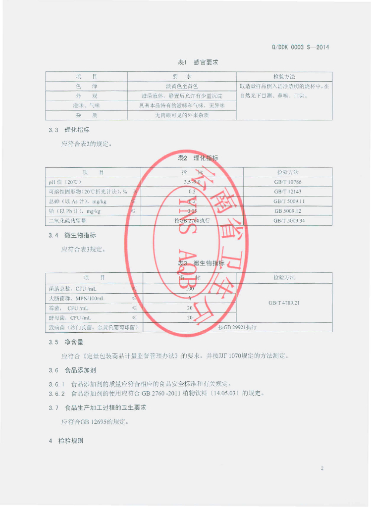 Q/DDK 0003S-2014 标准预览