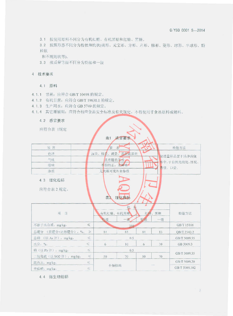 Q/YSQ 0001S-2014 标准预览