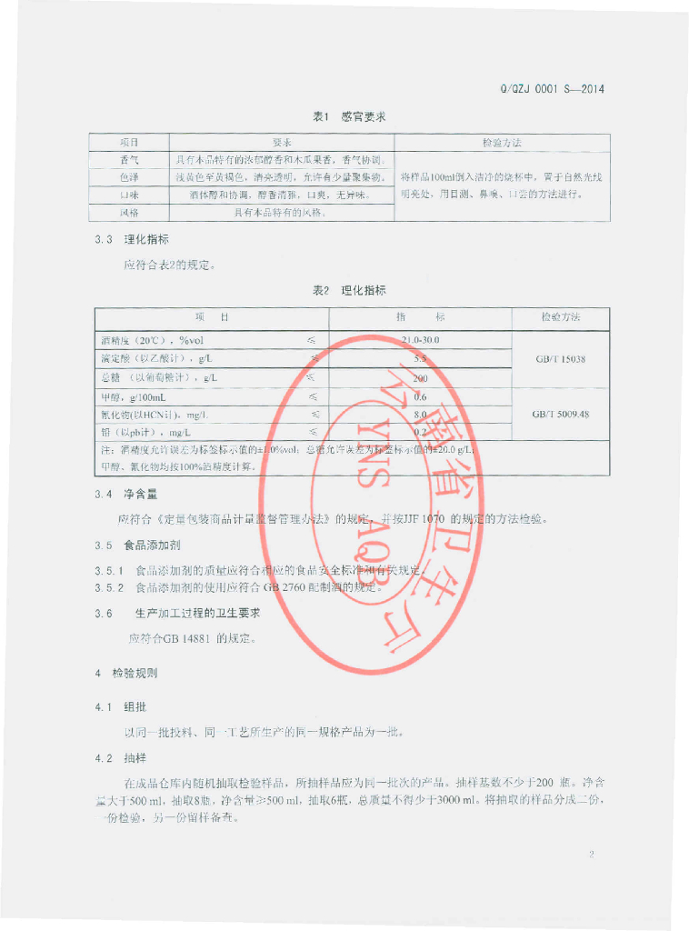 Q/QZJ 0001S-2014 标准预览