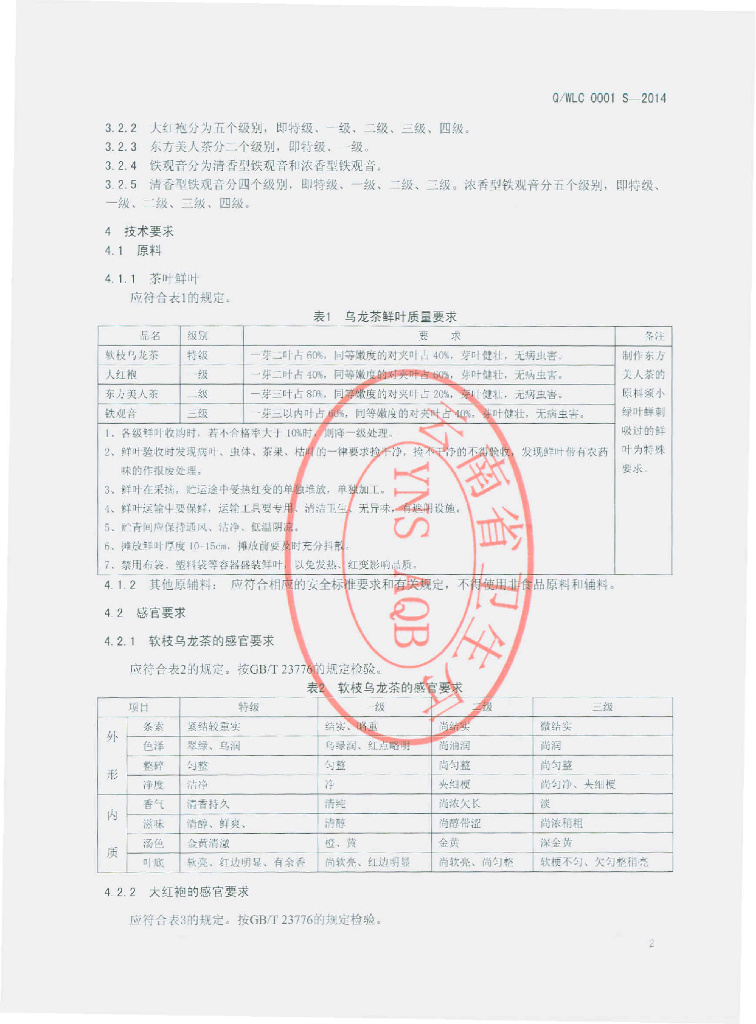 Q/WLC 0001S-2014 标准预览