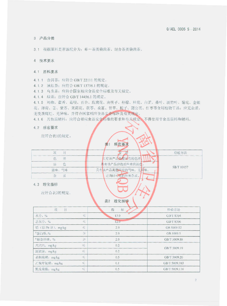 Q/AEL 0005S-2014 标准预览