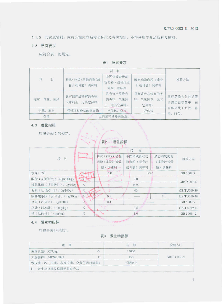 Q/YQA 0003S-2013 标准预览