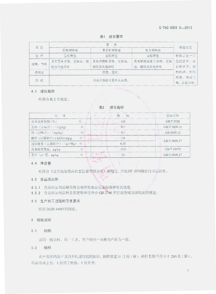 Q/YAQ 0001S-2013 标准预览