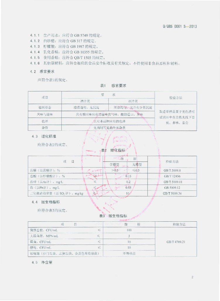 Q/QBS 0001S-2013 标准预览