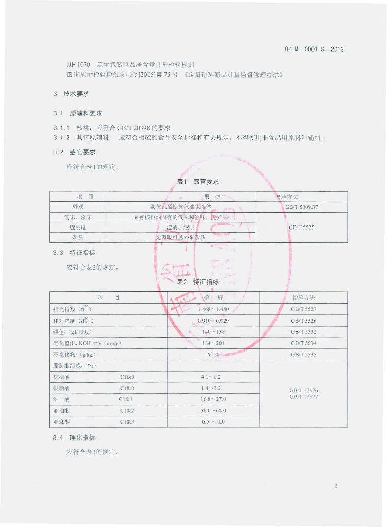 Q/LML 0001S-2013 标准预览
