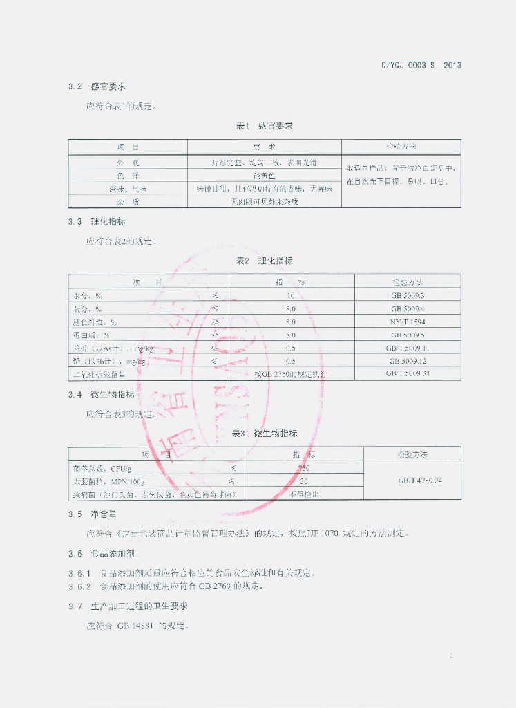 Q/YQJ 0003S-2013 标准预览