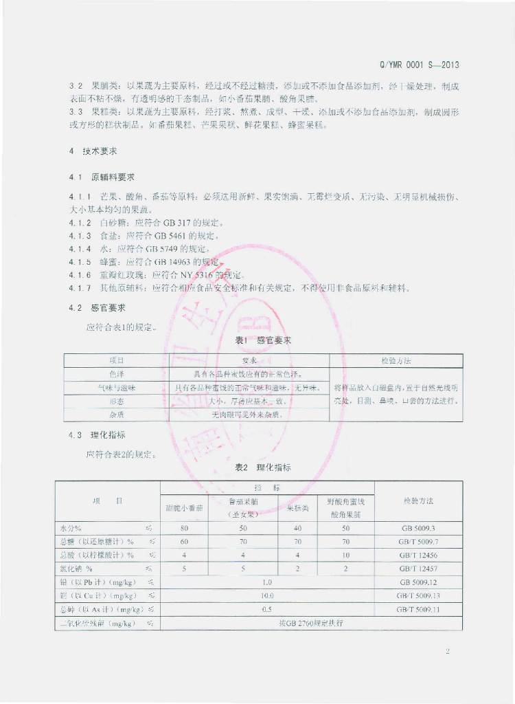 Q/YMR 0001S-2013 标准预览